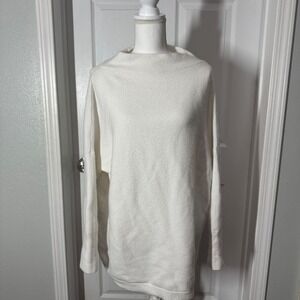 Ivory Oversized Knit Sweater Cozy‎ Academia Fall High Neck – Size Unknown